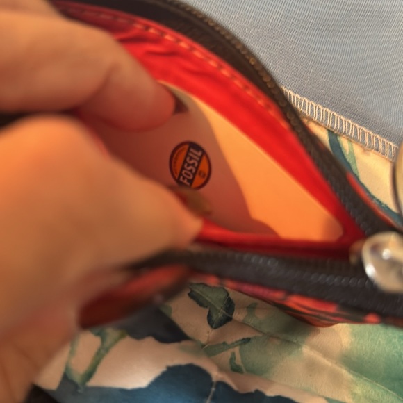 NWT Coin Credit Card Wallet FOSSIL Floral Print 5” x 3.5” Z52 - Picture 5 of 7